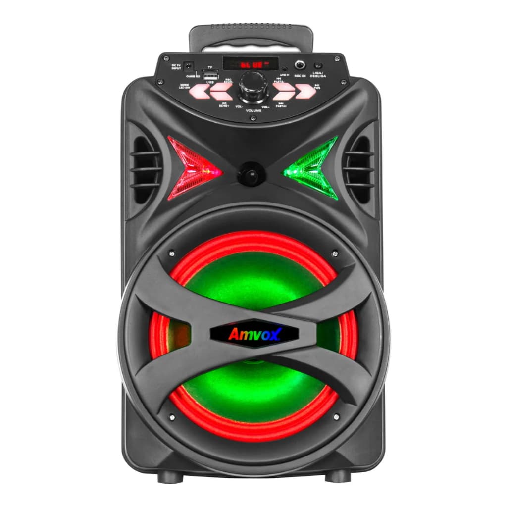 Caixa de Som Amplificada Amvox ACA 255 Hit Woofer 8" Portátil Bluetooth Preto barata