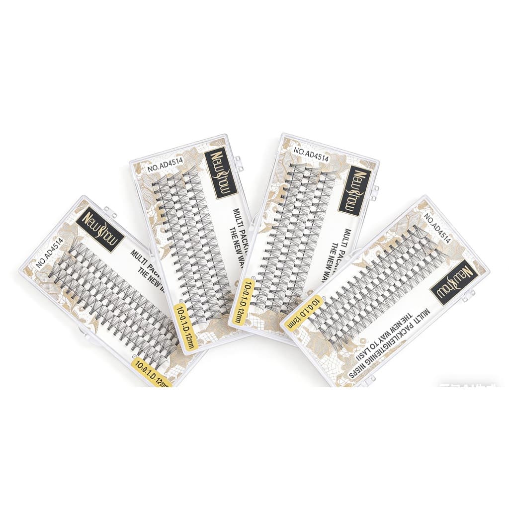 New Show Cílios Tufos Sem Nó 4 Caixas-12/20/30P/40P-0.10-D Extensão de Cilios Alongamento