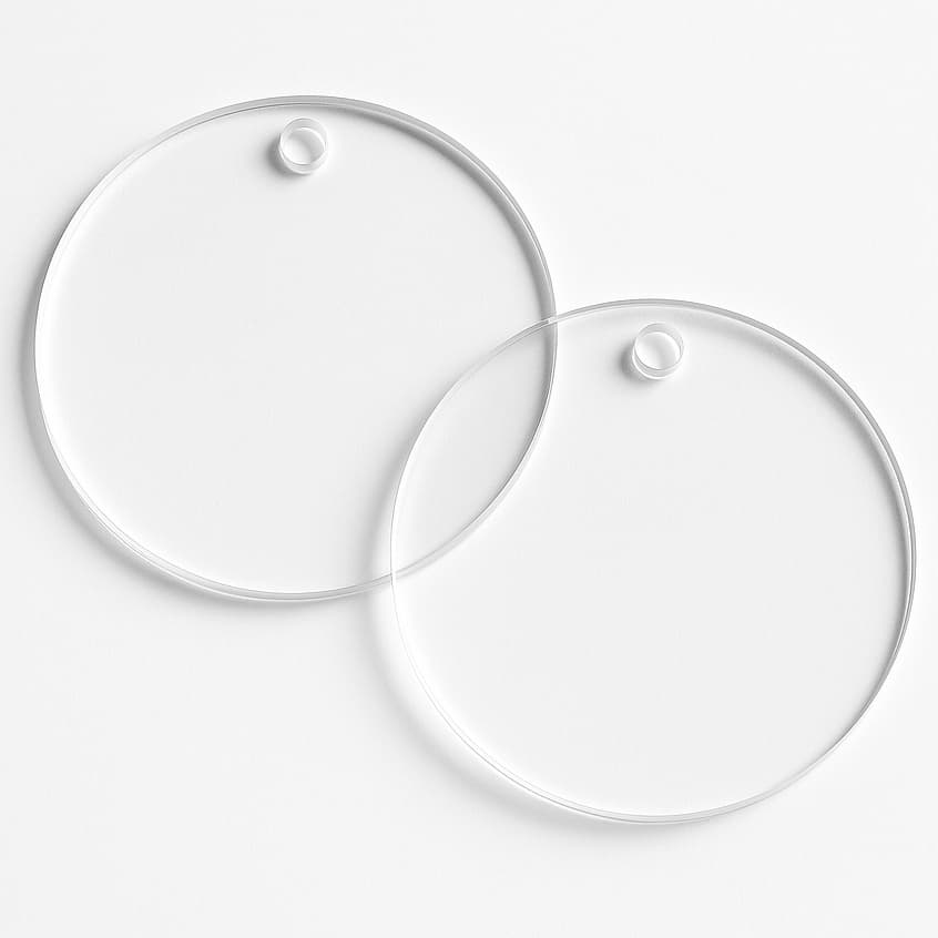 Kit 50 Unidades De Acrílico - Base Redonda C/ Furo P/ Chaveiros Lembrancinha Personalização