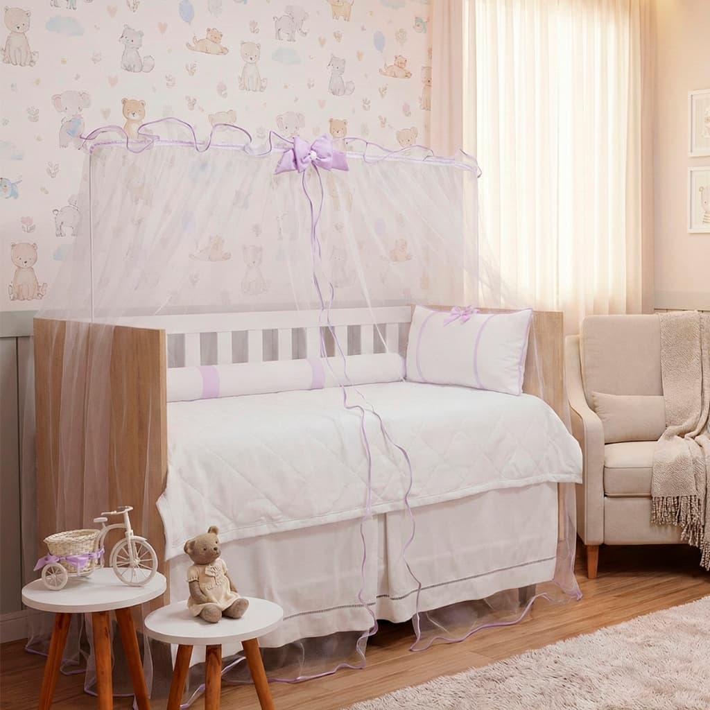 Mosquiteiro para Bebê Berço Americano Nacional Tela Rede de Fita 01 Peça