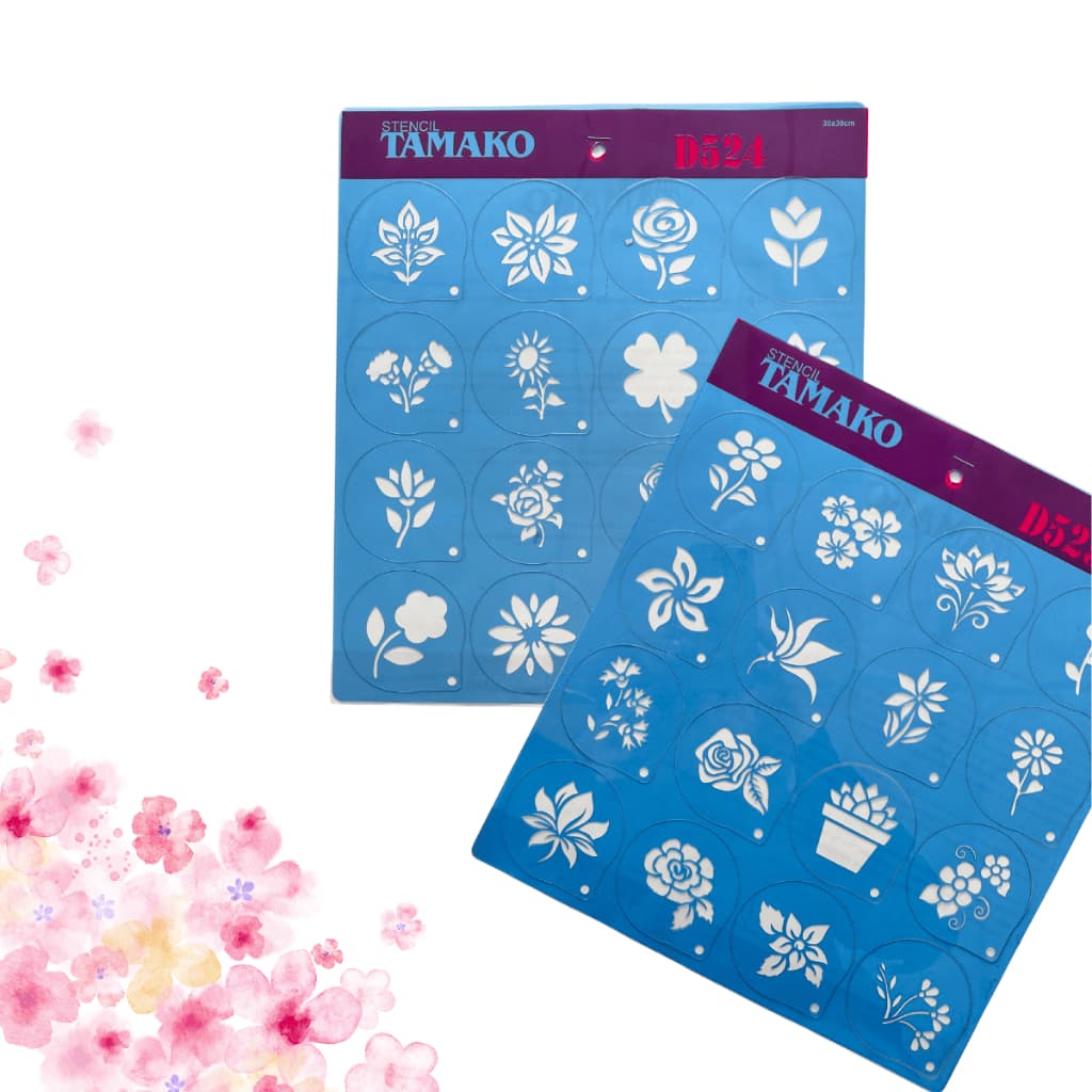 Kit 32 Mini Stencils Florais Varios Modelos Natureza Flores Delicado Pintura