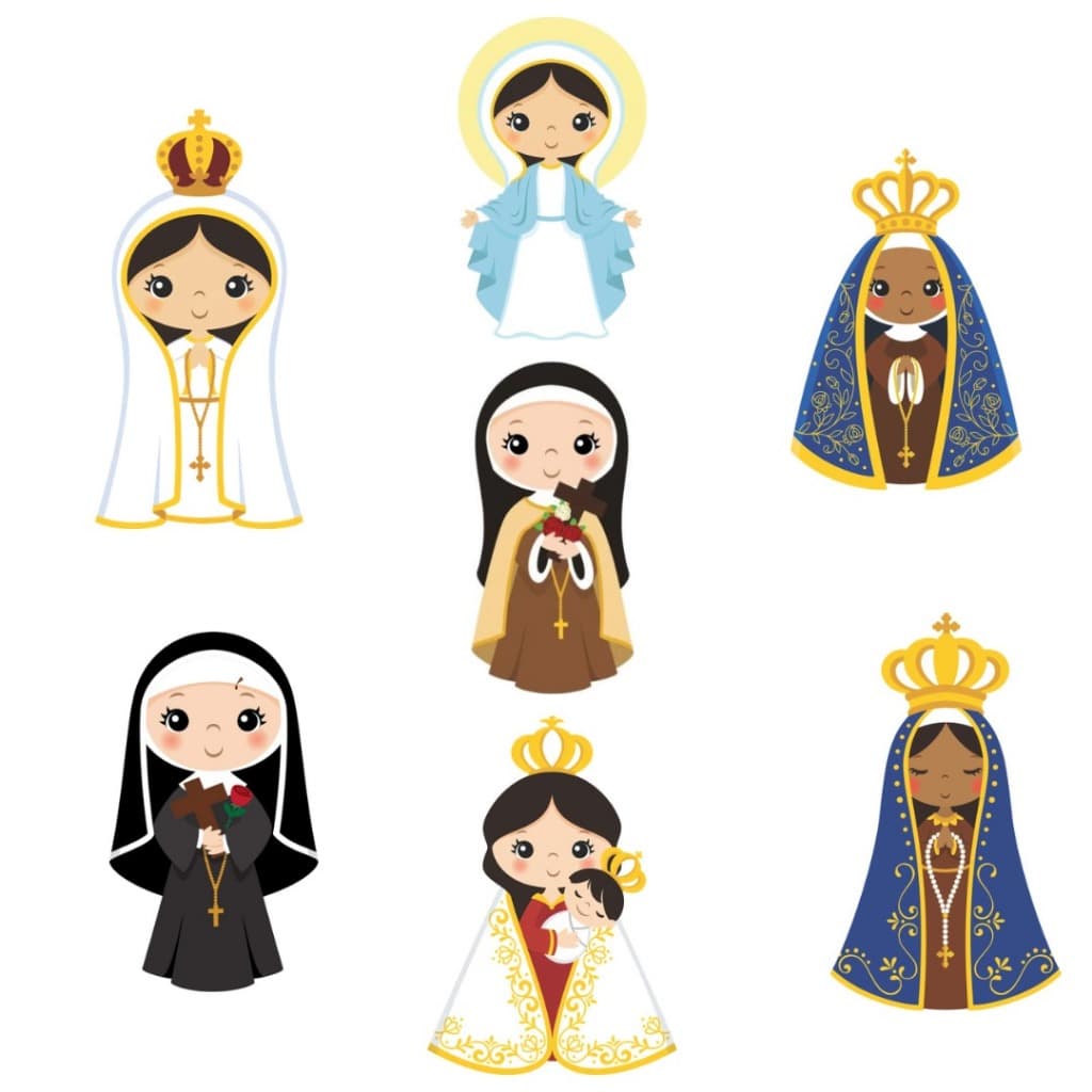 Aplique Termocolante Sublimação Santinhas 7 unidades 6 cm