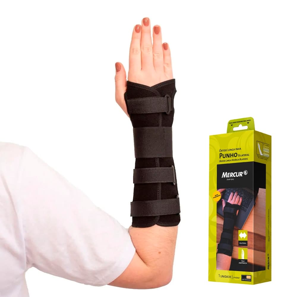 Munhequeira Órtese Punho Com Tala Bilateral Longa Tam Mercur