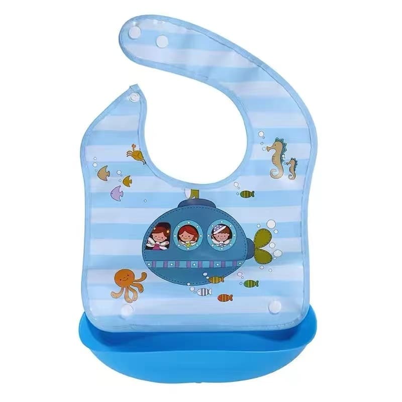Babador Infantil Silicone Cata Migalha Impermeável a prova de agua.