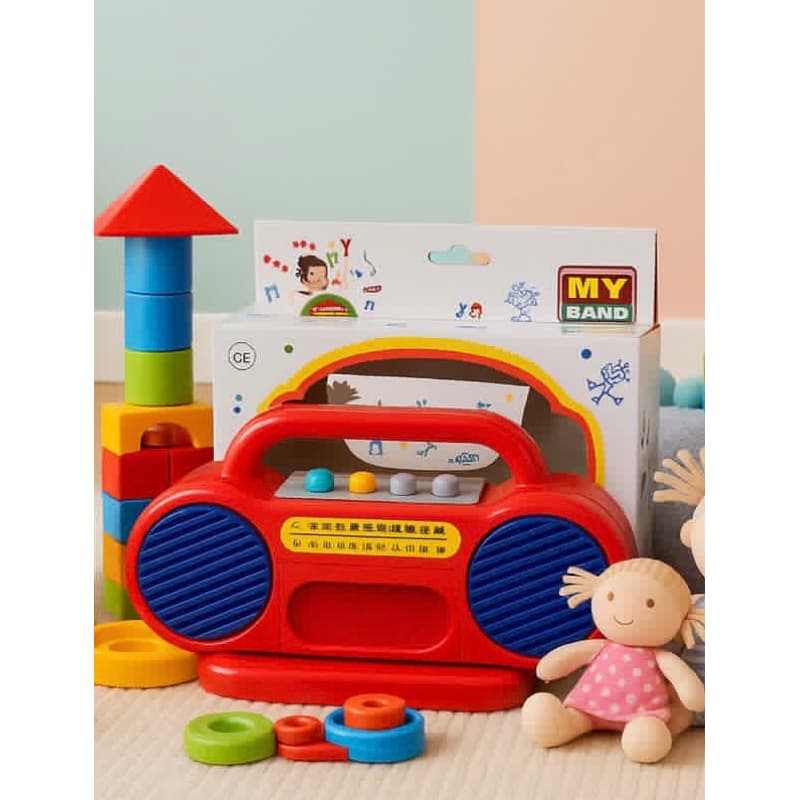 Brinquedo Musical Infantil Rádio Radinho ANOS 80 a 90. Toca Sons de Instrumentos ao apertar Botões Acende Luz. Nostalgia