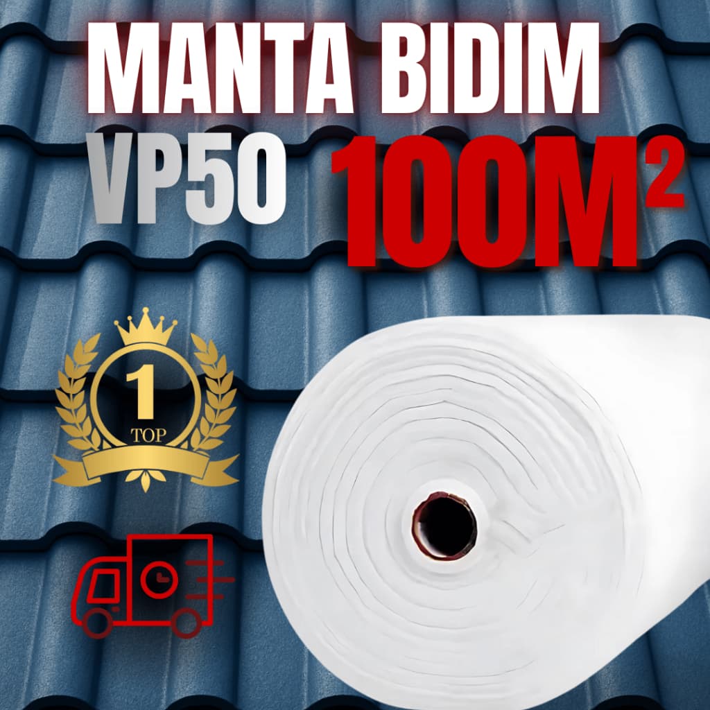 Manta Bidim 100m Para Impermeabilização Telhado Laje Reforço Estrutural Anti Infiltração Vazamento