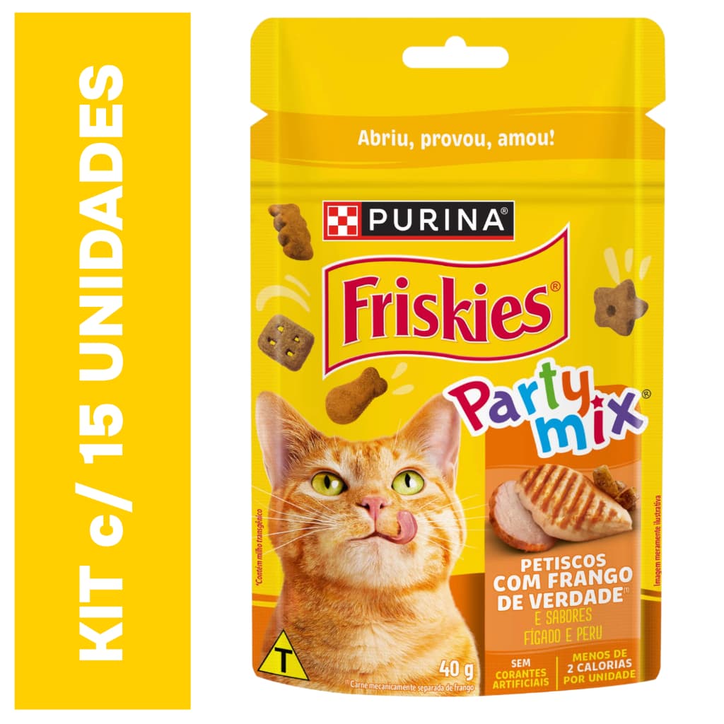 Petisco para Gato - Party Mix Frango Friskies - 15 unidades