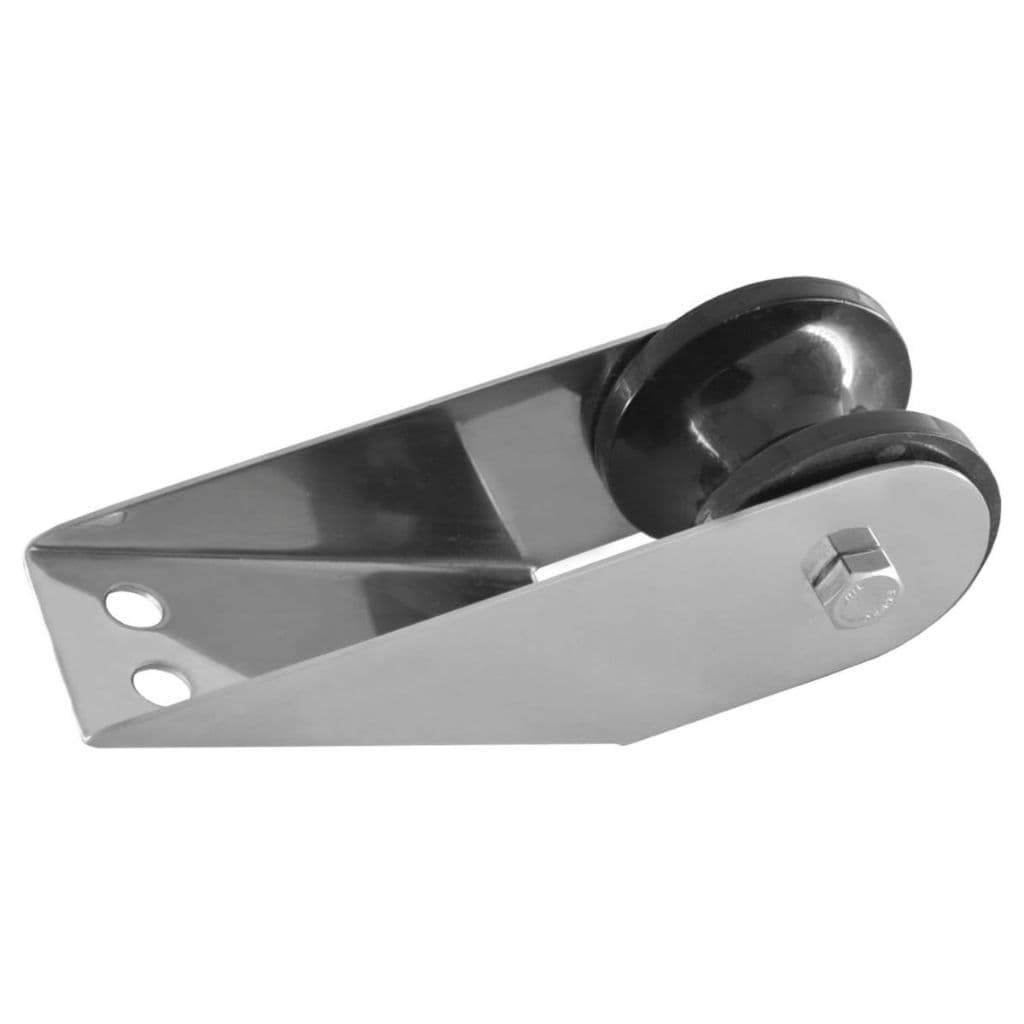 Suporte Inox Lançador de Âncora com Rolete Preto Barcos Lanchas Iates Veleiros Âncoras