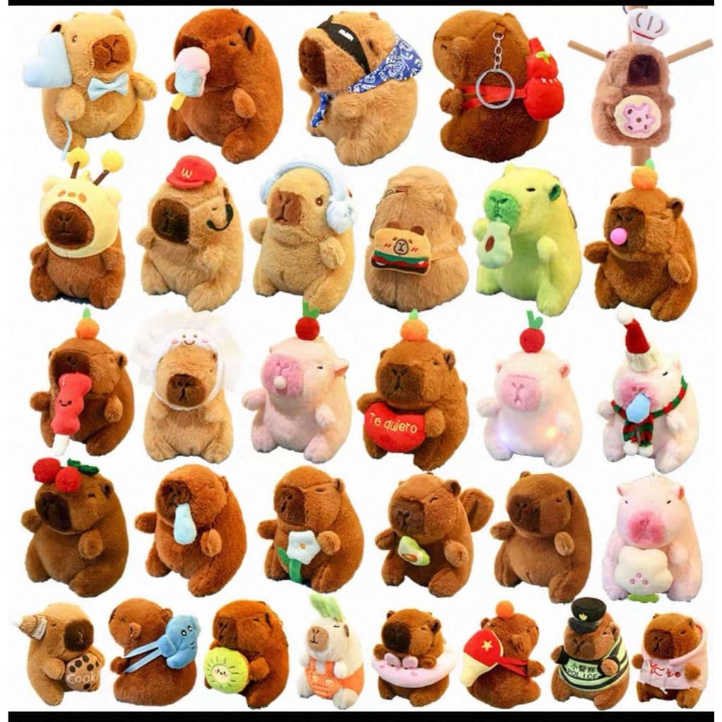 The GreenParty Genuíno Carpi Capivara Boneca Pingente para Meninas Presente de Aniversário Bolsa de Pelúcia Chaveiro