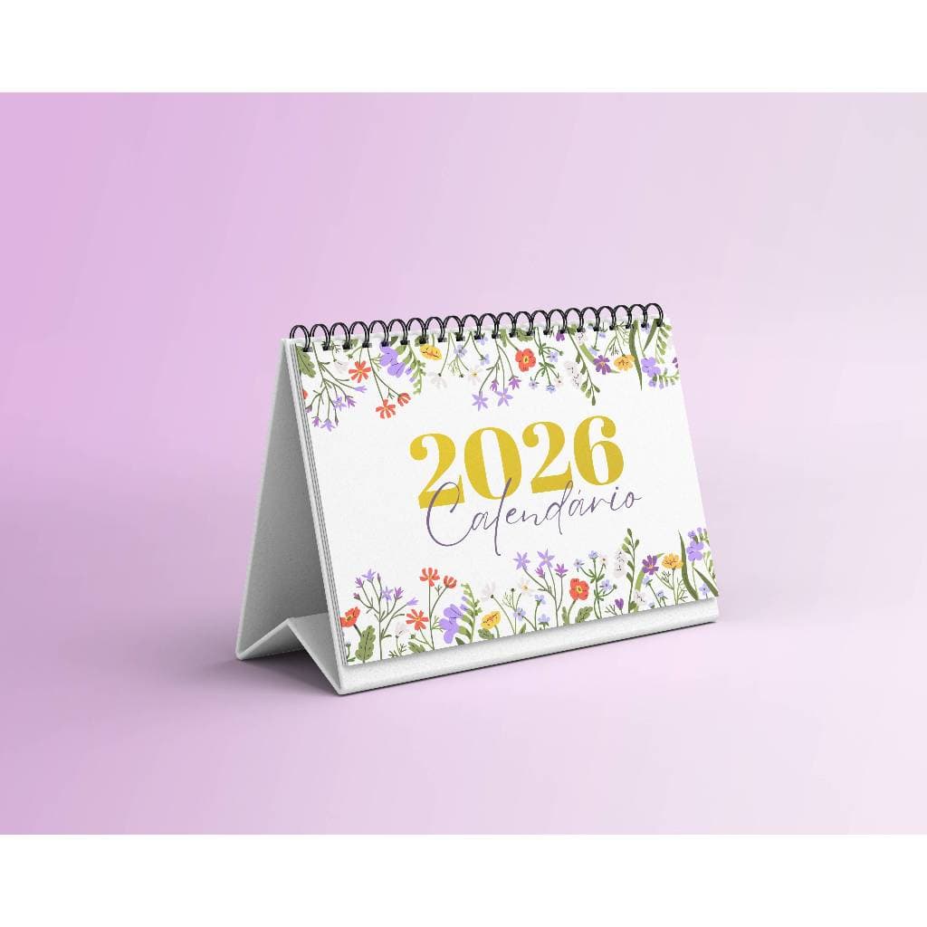 Calendário de mesa 2026 Floral