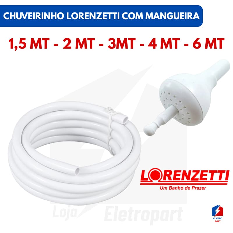 Mangueira Chuveiro e Chuveirinho Lorenzetti 1,5mt a 6mt