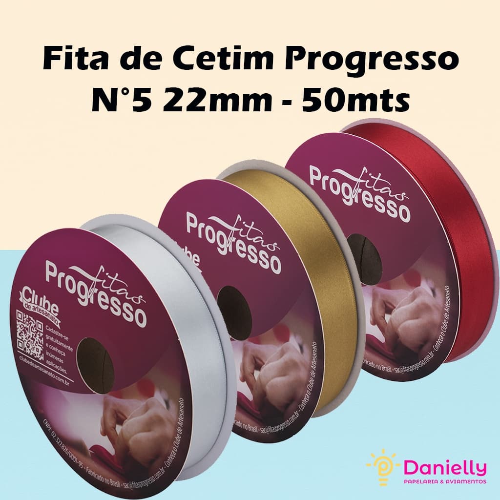 Fita de Cetim Progresso N°5 22mm - 50mts