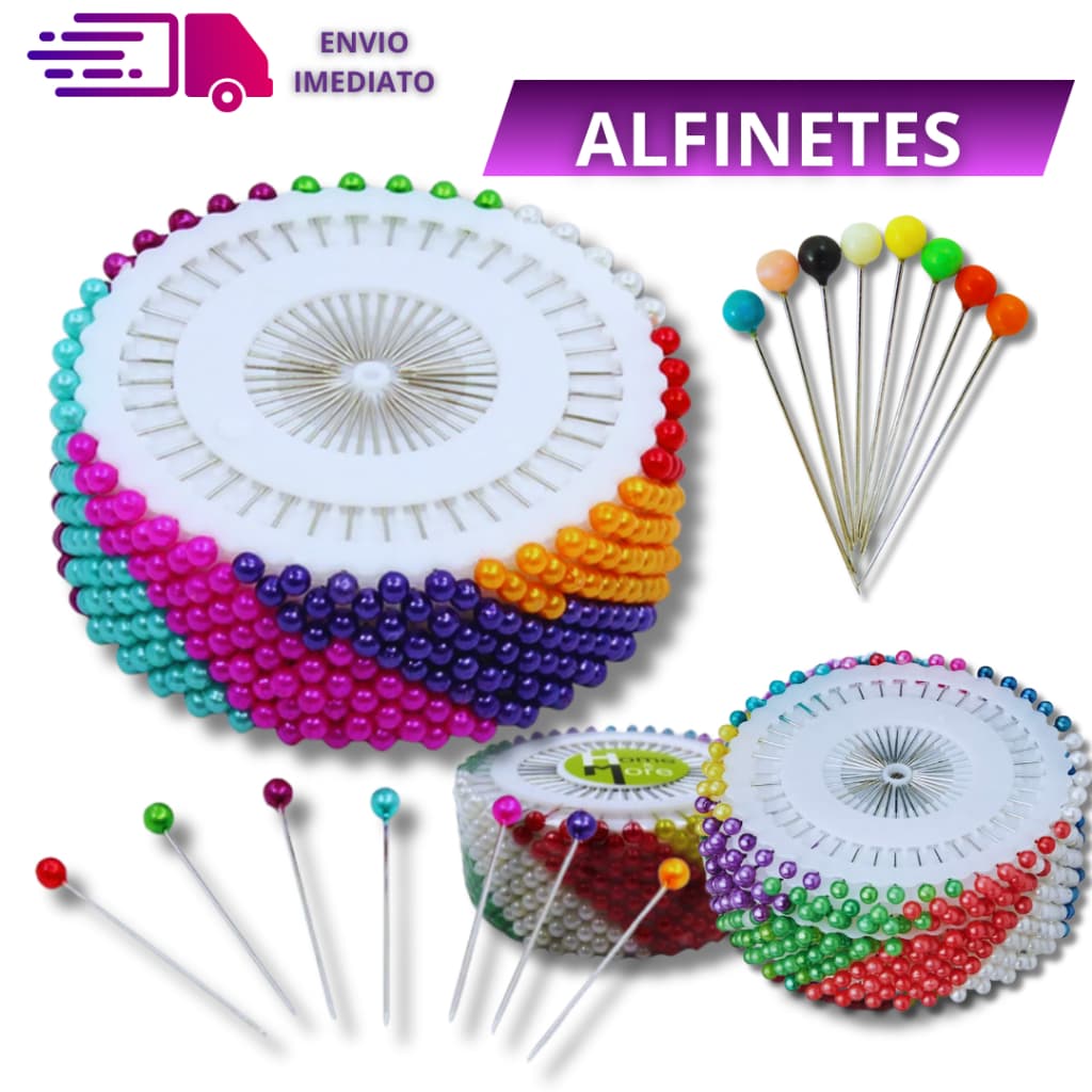 Alfinete De Cabeça Colorida KIT 240 ou 120 Alfinetes Ideal para Costuras e Marcações.