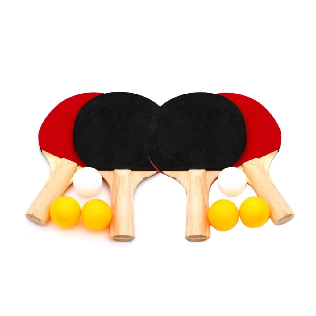 Kit 4 Raquetes De Ping Pong Tênis De Mesa E 6 Bolinhas