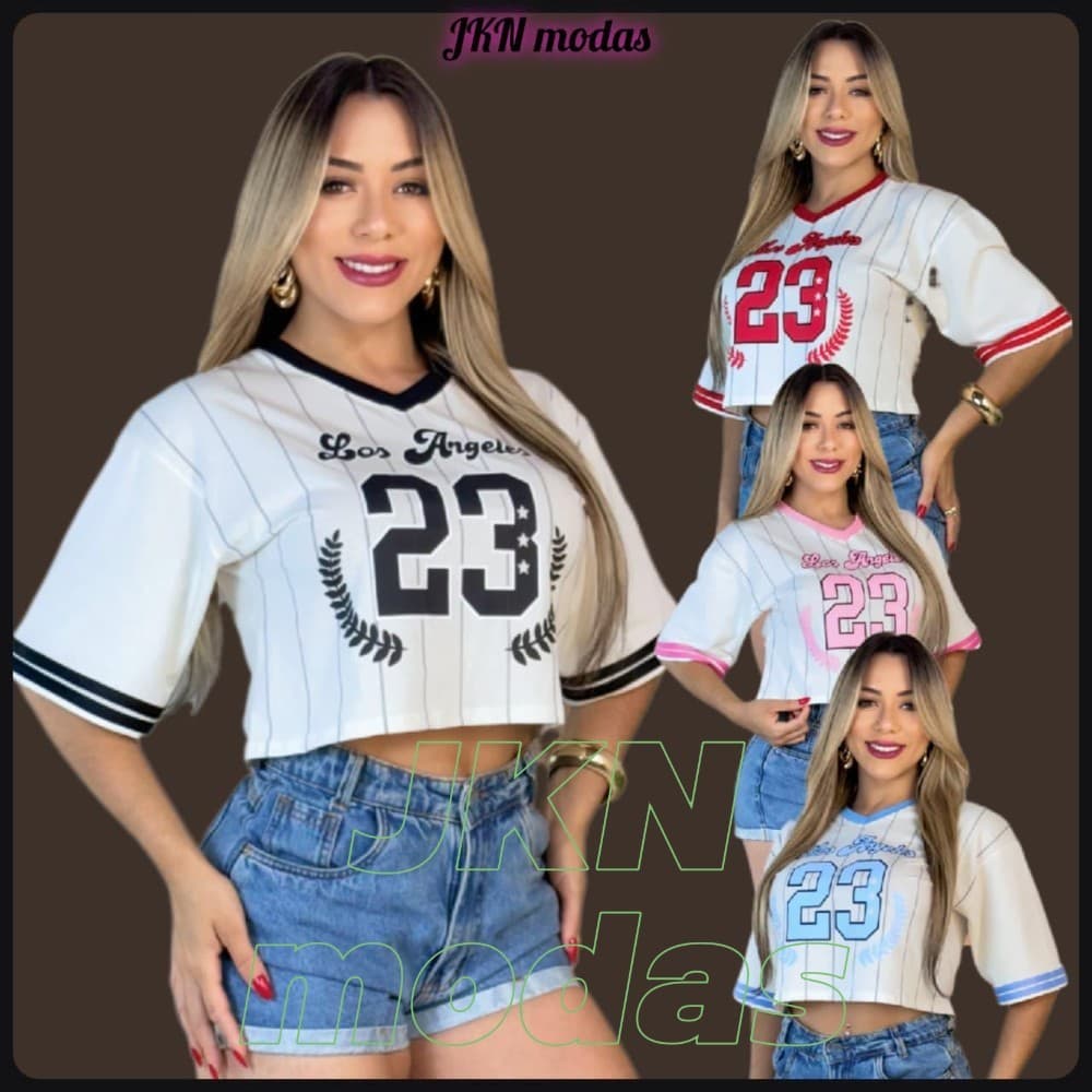 CROPPED oversized feminino 100% Algodão Los Angeles LISTRADO  , Estilo Estreetwear moda gringa,  blogueira Tendência