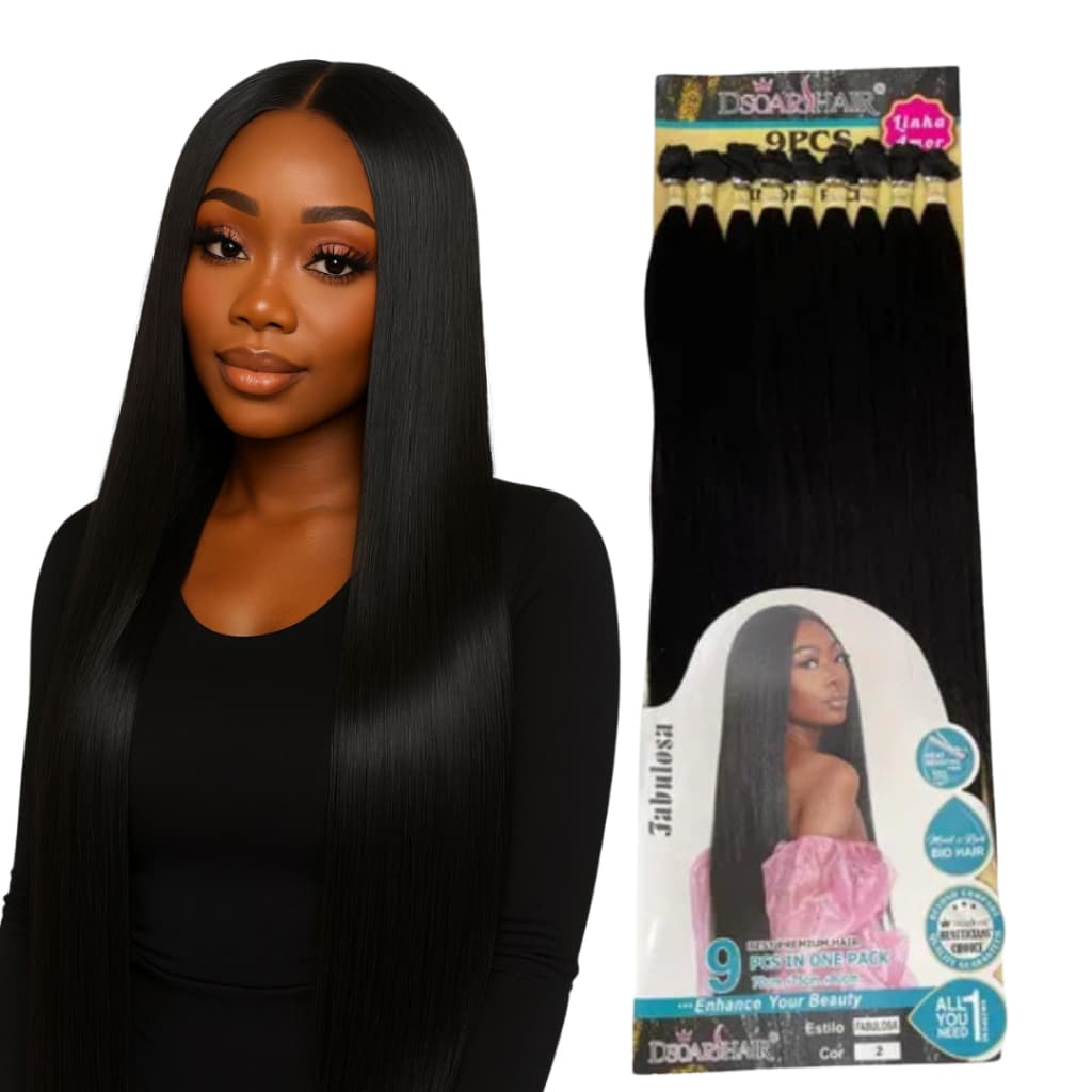 Cabelo Bio Fibra Liso Fabulosa 75cm Longo Super Natural