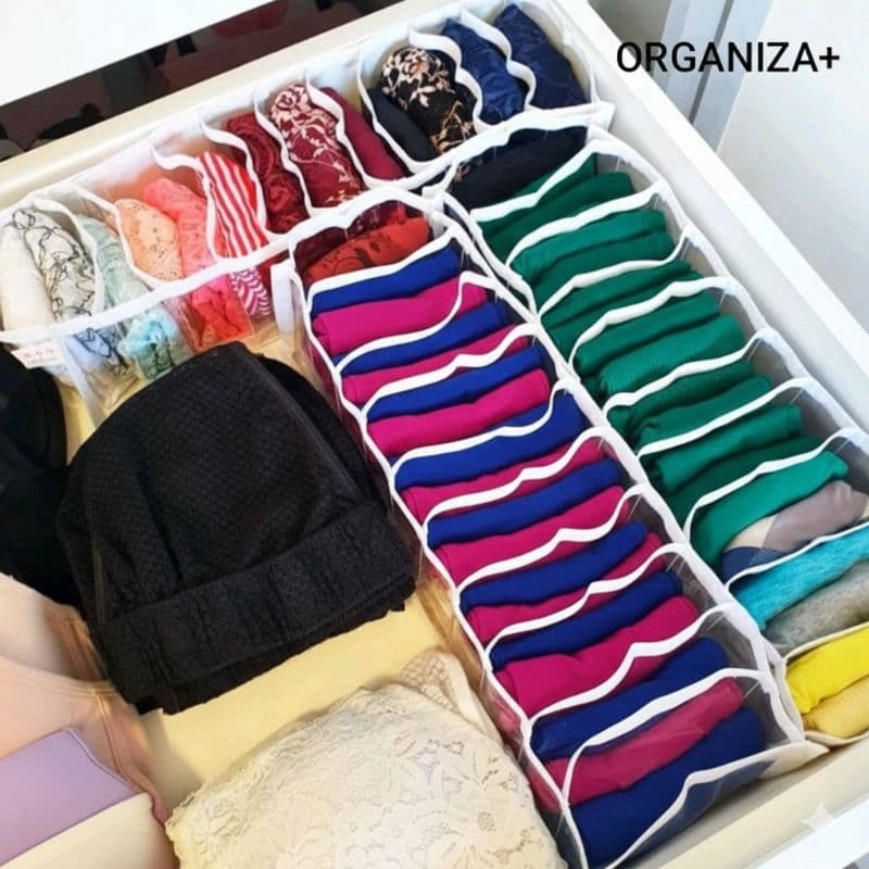 kit 10 colmeia Organizadora de Gavetas P para Roupas Intimas, Meias e Bebê - Organiza