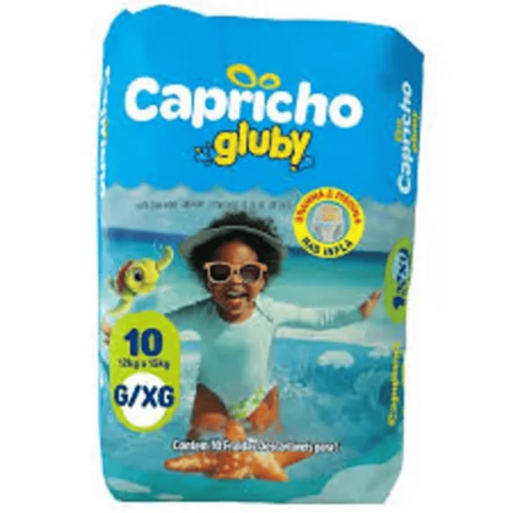 Fralda para nadar/piscina Capricho gluby com 10 fraldas G/XG de 12kg a 15 kg