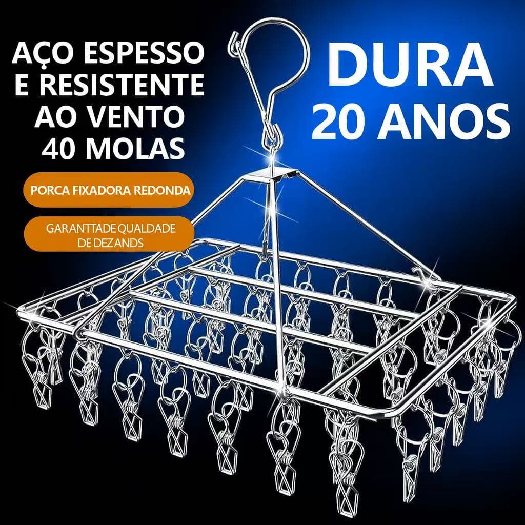Varal peças Intimas de Inox com 40/ 20/10 Prendedores Lavanderia, Quintal Meias Roupas de Bebê