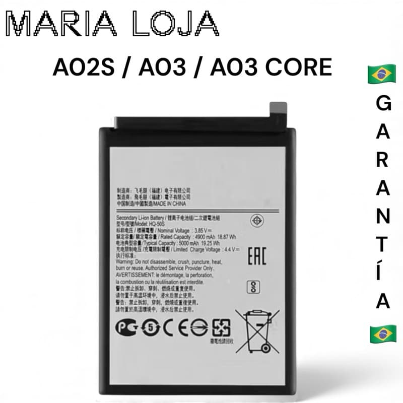 BAT COMPATIVAL A02S / A03 / A03s / A04E / A03CORE / A04 ORI  COM GARANTIA 30 DIA