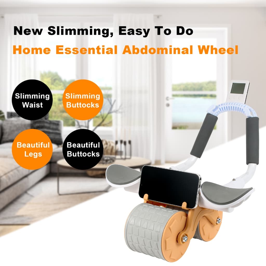 Roda de Exercício Abdominal com Suporte para Cotovelo e Temporizador - Treino em Casa