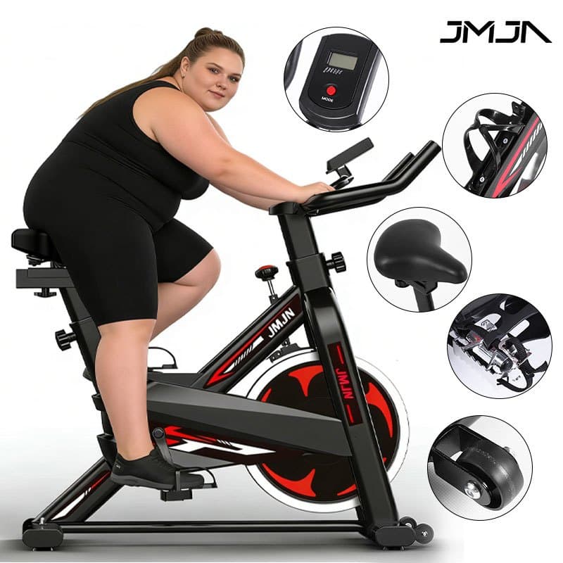 JMJN Bicicleta de Spinning Ergométrica Profissional – Suporta 150Kg Volante de Inércia 10Kg