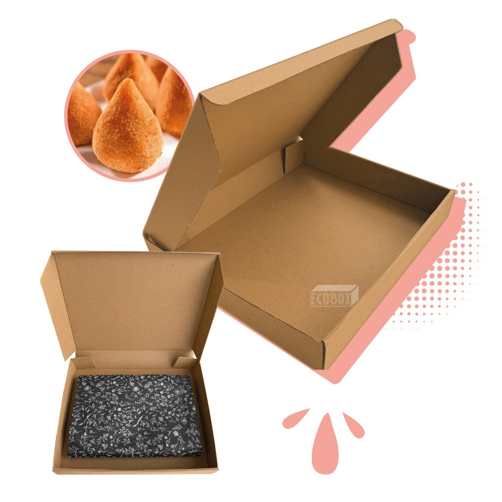 Kit Caixas de Papelão Parda 30x25x5cm Embalagem Para Salgadinhos Doces e Roupas