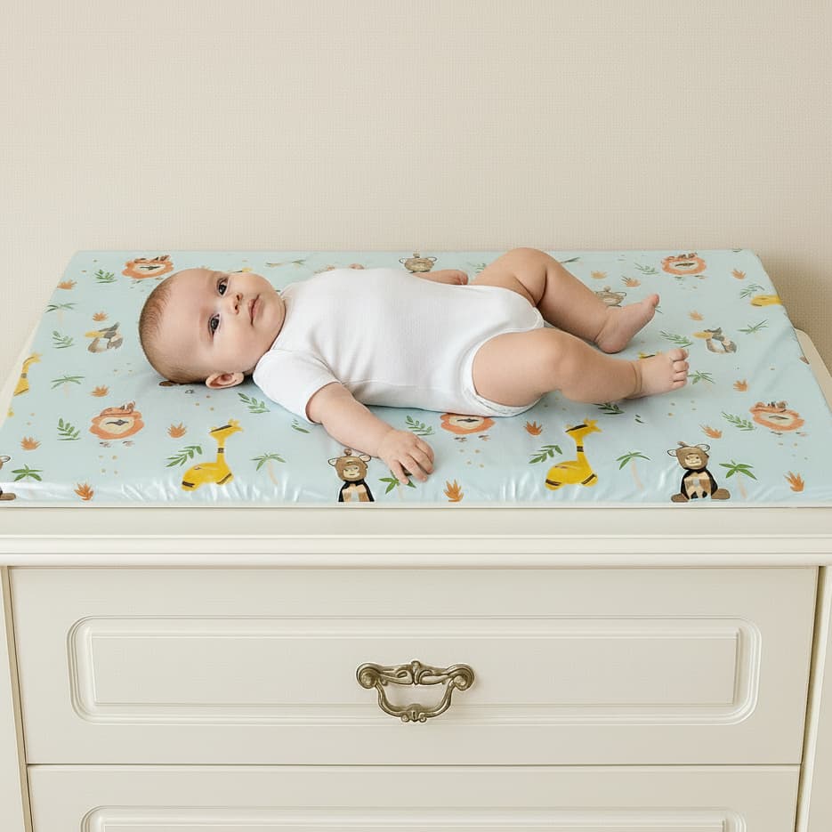 Trocador de Cômoda Anatômico Americano 100% Algodão Espuma Plastificado Impermeável Estampado