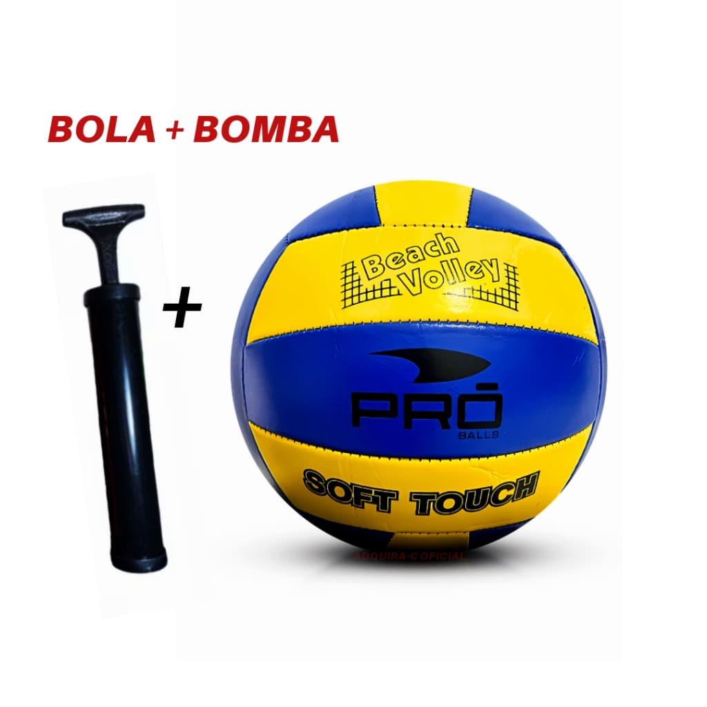 Kit Bola De Volei e Bomba de Ar Para Quadra Praia Voleibol adulto e infantil Tamanho 5 Padrão Férias
