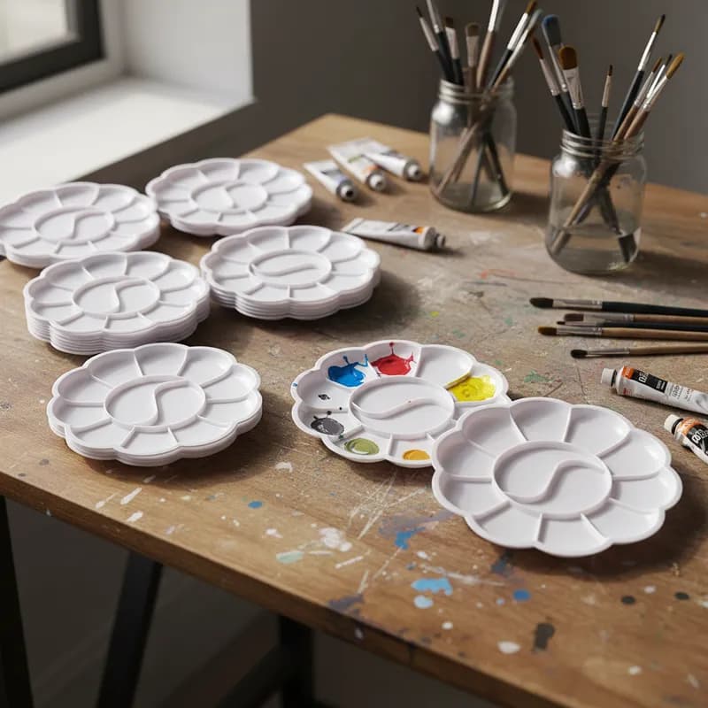 Paleta de Tinta Godê Flor Para Pintura 12 Cavidades Plástico