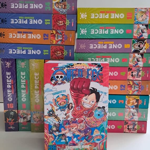 Mangá One Piece 3 em 1 - Eichiro Oda - Volumes 1 ao 36
