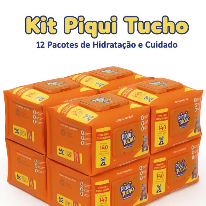 Toalha Umedecida Piquitucho Hidrate – Kit com 12 Pacotes (140 unidades cada)