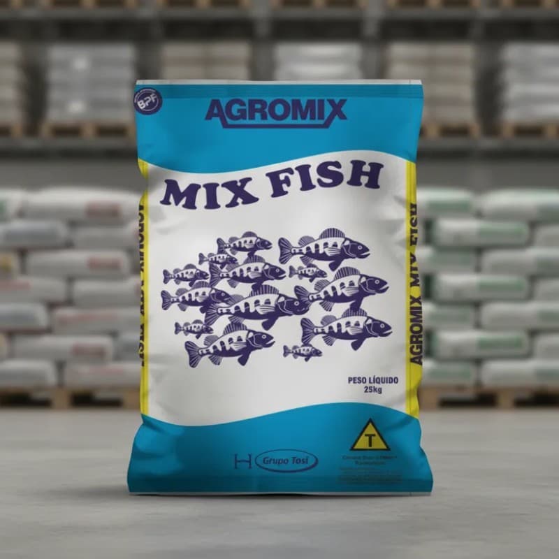 Ração de Peixes Alevinos Inicial Mix Fish 40% 2,4mm - Tilapia, Carpa, Pacu - Peixes Tropicais Onívoros e Carnívoros