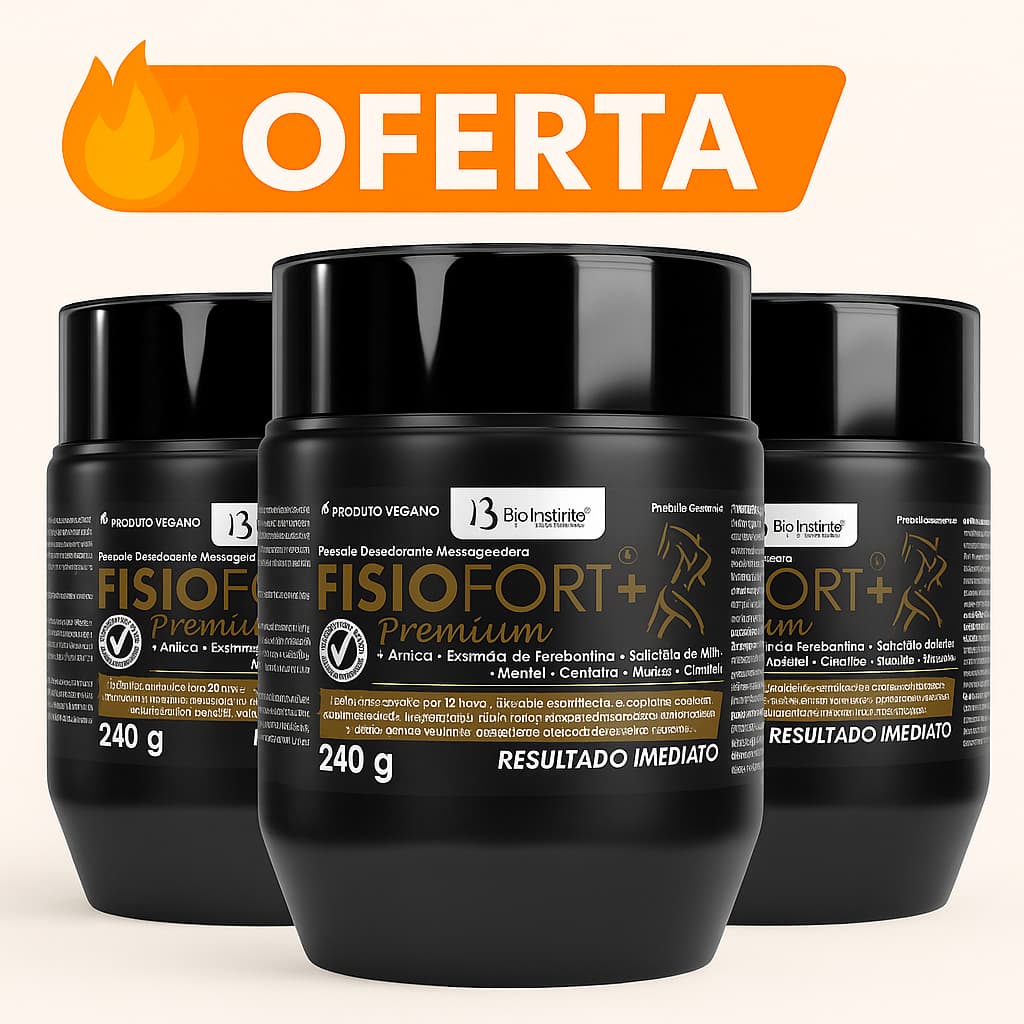 🔥KIT  Fisiofort Premium Pomada Massageadora 240g – Alívio, Relaxamento e Bem-Estar!