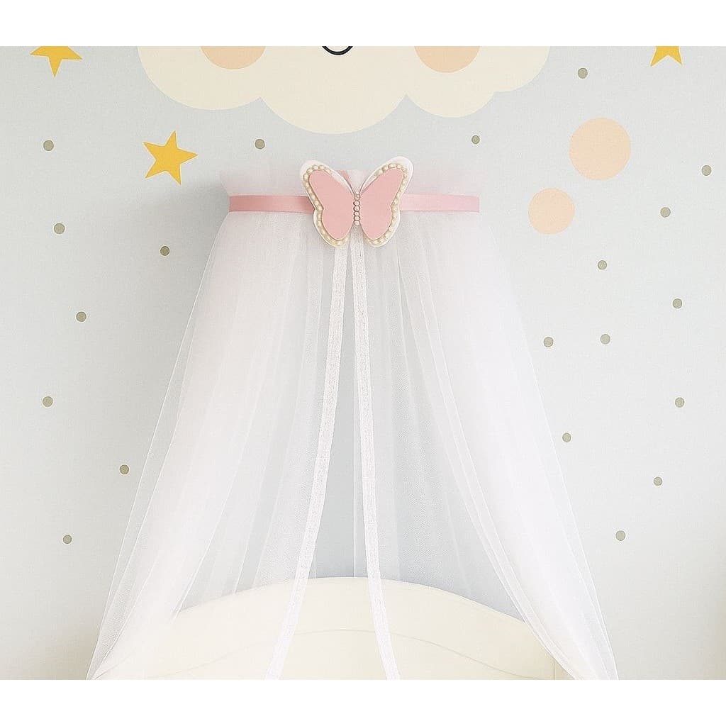 kit dorsel + mosquiteiro para berço americano borboleta