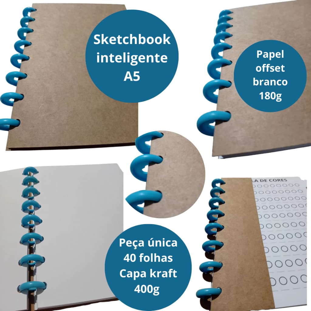 SKETCHBOOK  PARA DESENHO A5 tamanho 21x15cm