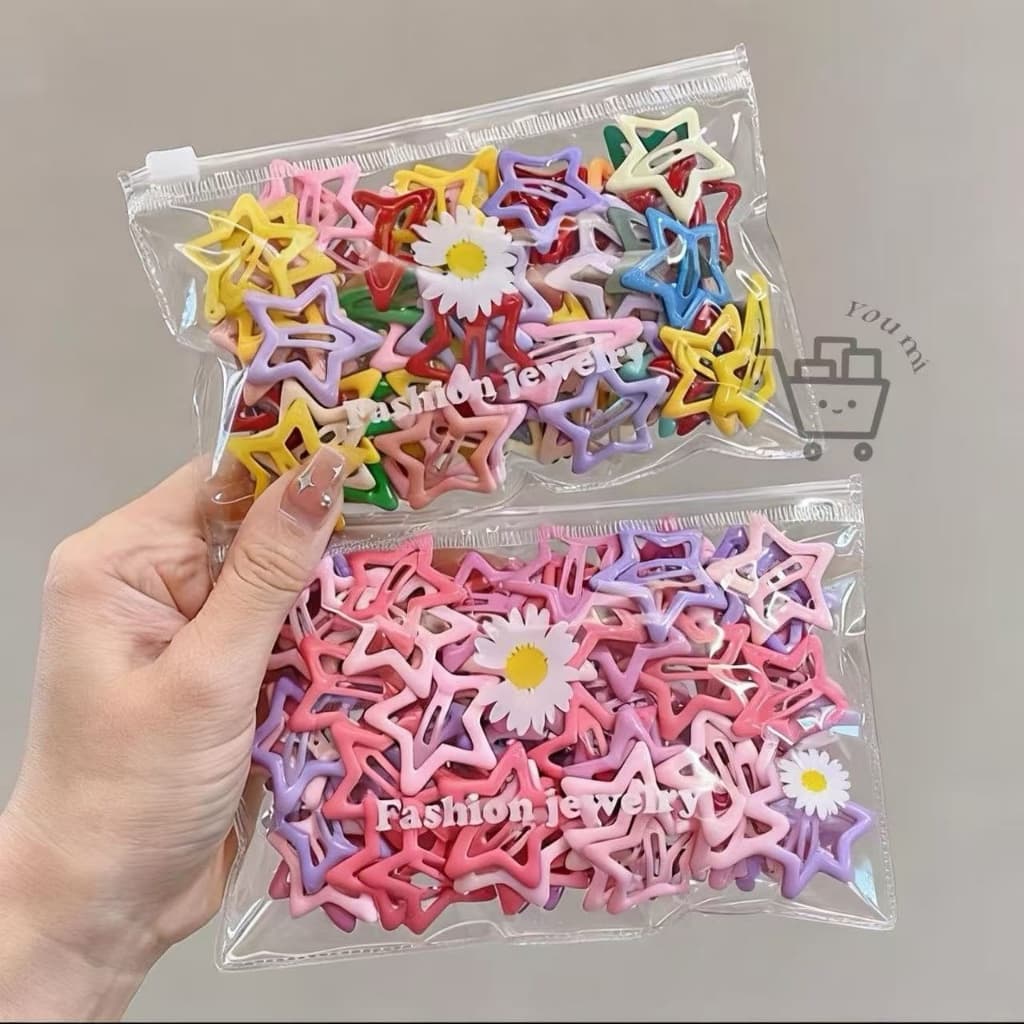 Kit50 Peças Grampos De Cabelo Estrela Dopamina Cor Doce Para Mulheres，ModaPresilhas Laterais