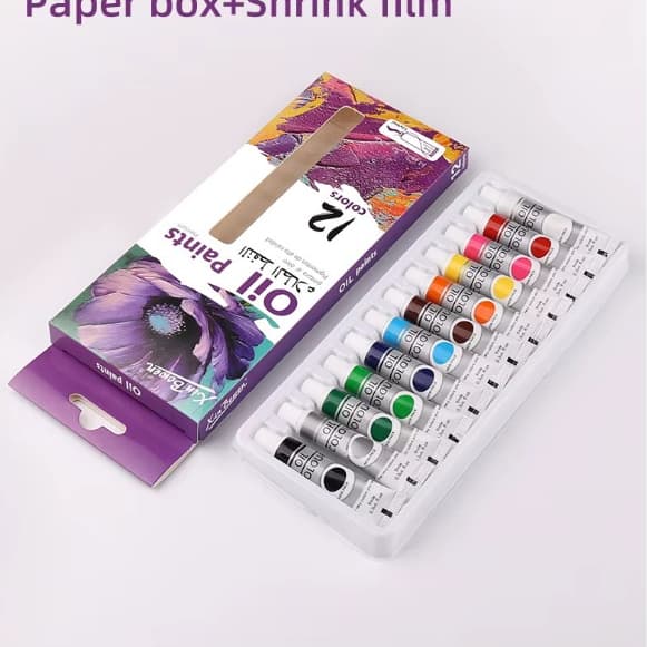 Kit tinta a óleo Xin Bowen - 12 unidades bisnagas de 9ml alta qualidade e cobertura tinta à óleo