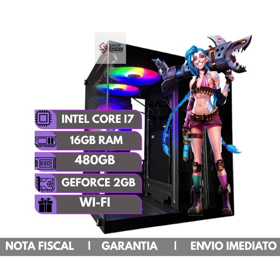 Pc Gamer Intel Core I7 3.4ghz turbo 16gb Ssd 480gb + Geforce 2gb + Wifi