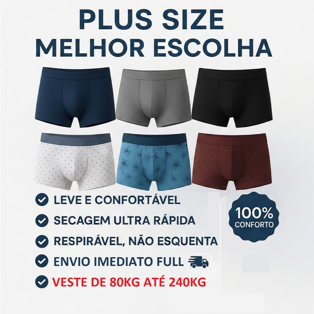 Cueca Plus Size Boxer 10 unidades