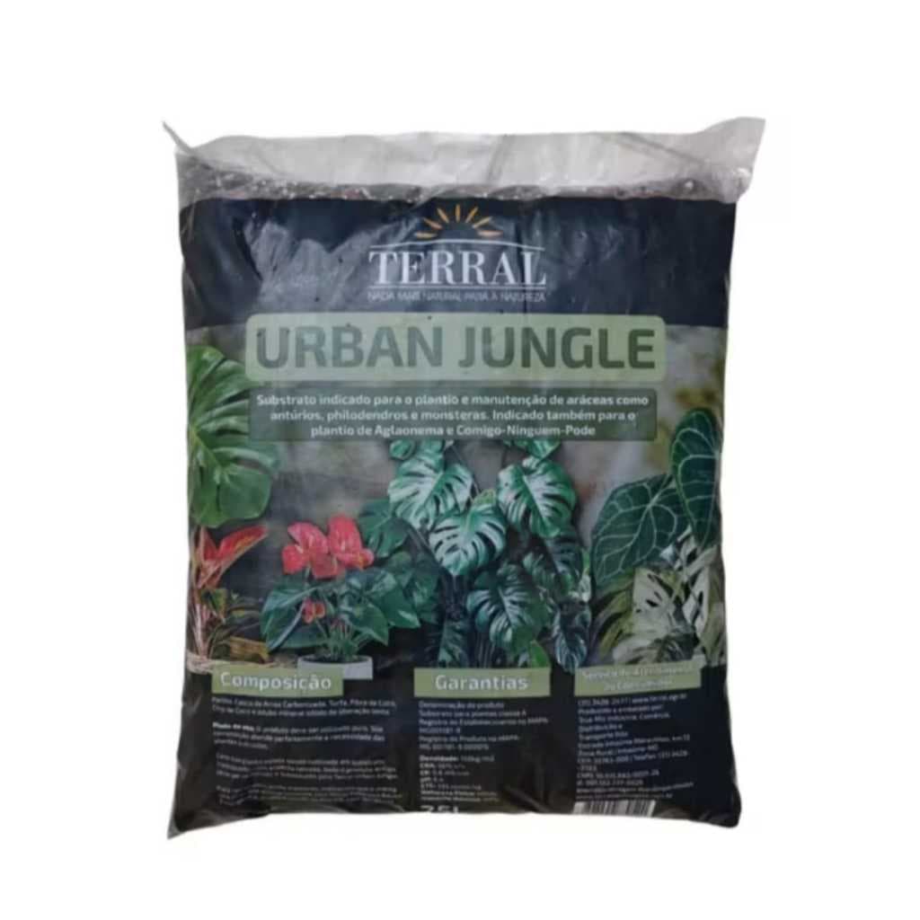 Substrato Terral Urban Jungle 25l - Indicado Folhagem Antúrio Costela de Adão