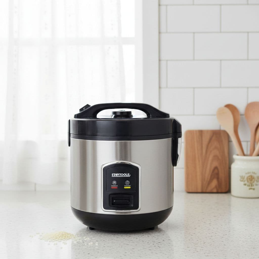 Panela de Arroz Elétrica 1 Litro 220V Preta Compacta Antiaderente para Cozinhar Fácil e Rápido