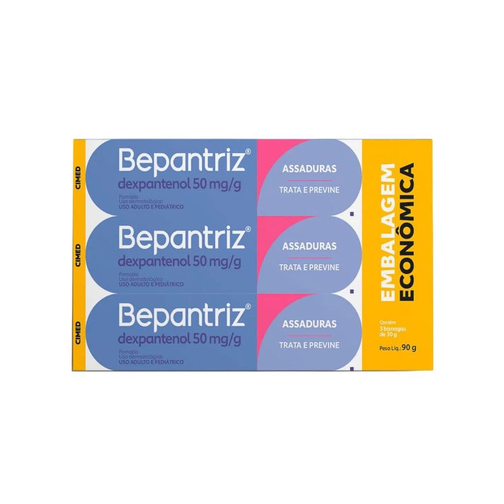 Kit com 3 Pomadas Bepantriz 30g – Proteção e Alívio Contra Assaduras