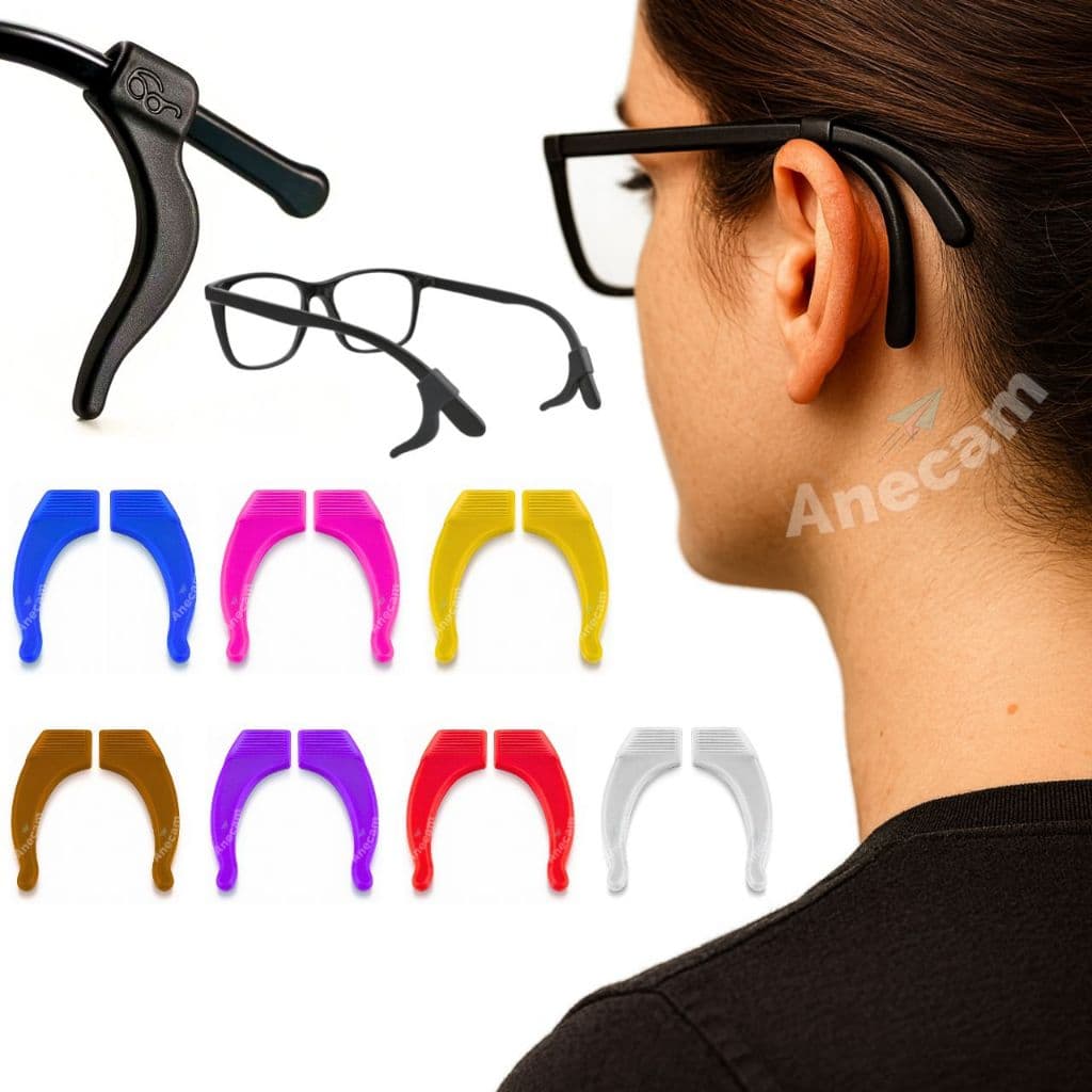 Kit 1/3/5/10 Par Prendedor De Óculos Gancho Silicone Suporte Trava Armação antiderrapante Premium