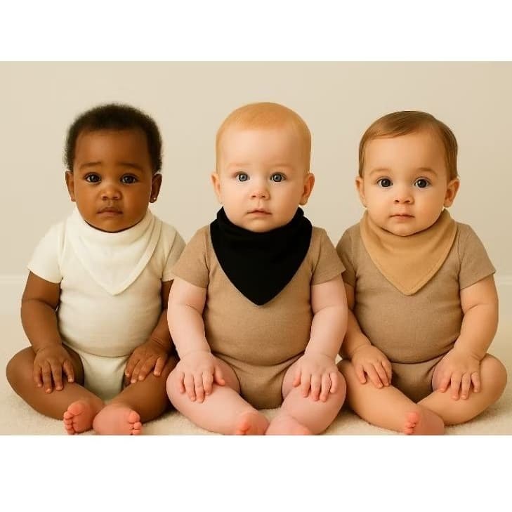 kit com 4 Babadores Bandana 100 % Algodão Malha Dupla Verão Roupa de Bebê Unissex