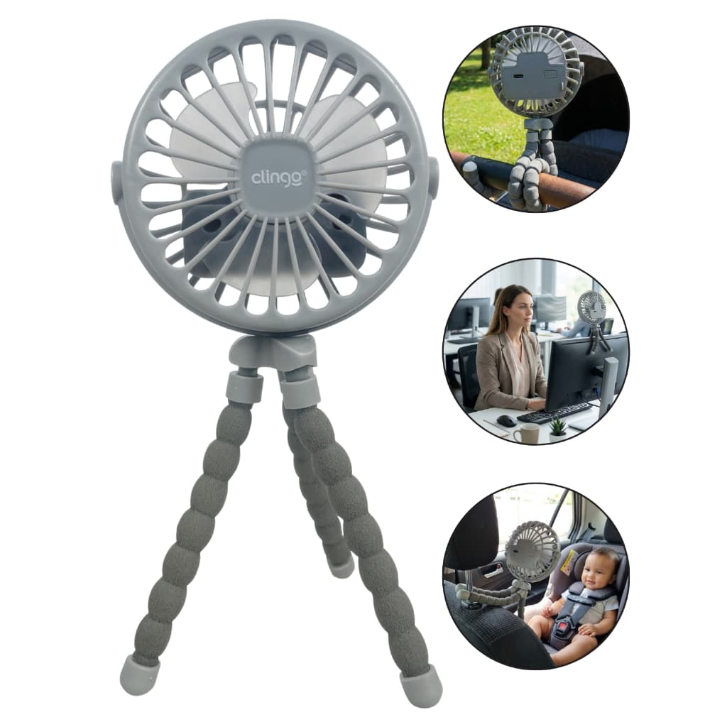 Ventilador Portátil Berço Carrinho Bebê Articulável Usb