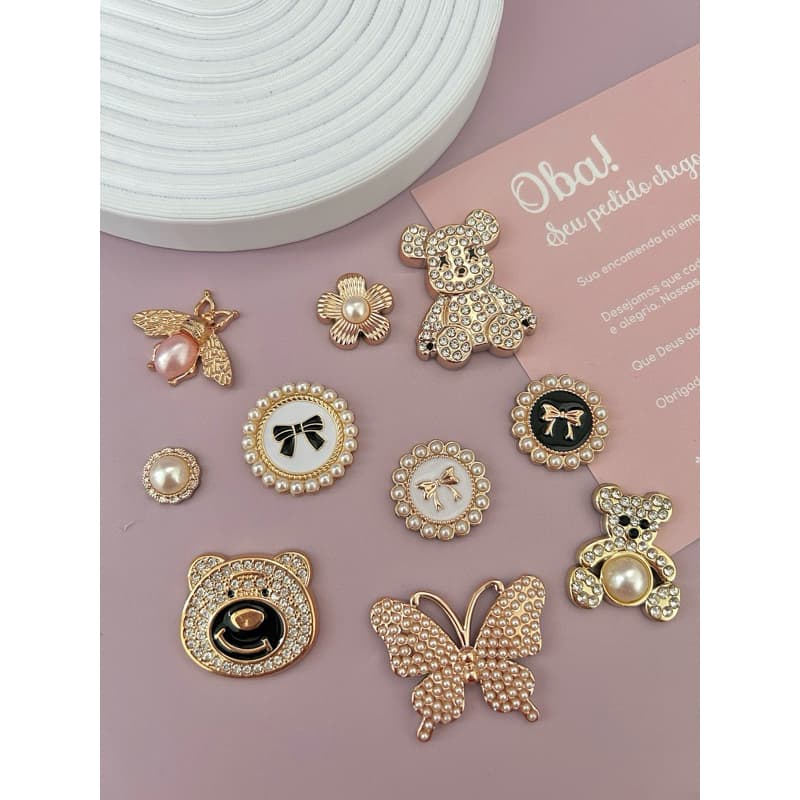 Aplique Urso com Strass para laços - 10/5 unidades