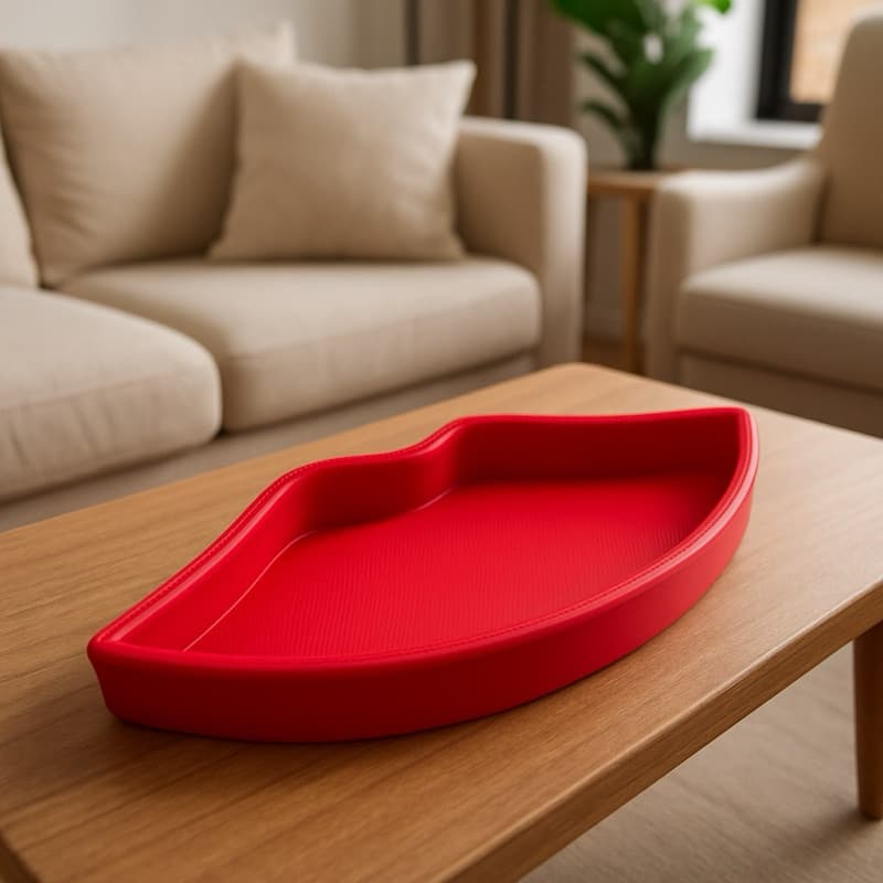 Bandeja Decorativa em Formato de Lábios – Porta-Jóias / Adorno Moderno