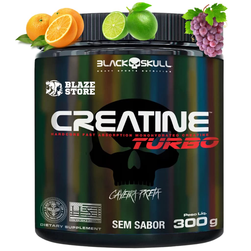 Creatine Turbo 300g Creatina Monohidratada com Maltrodextrina - Black Skull