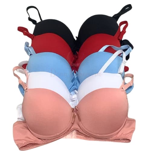 Kit C/5 Sutiã Básico Com Bojo Do P Ao Gg Direto da Fábrica